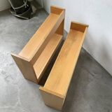 Lot of two Sornay beech shelves