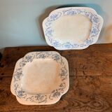 Set of 2 square dishes Regout model Ortus