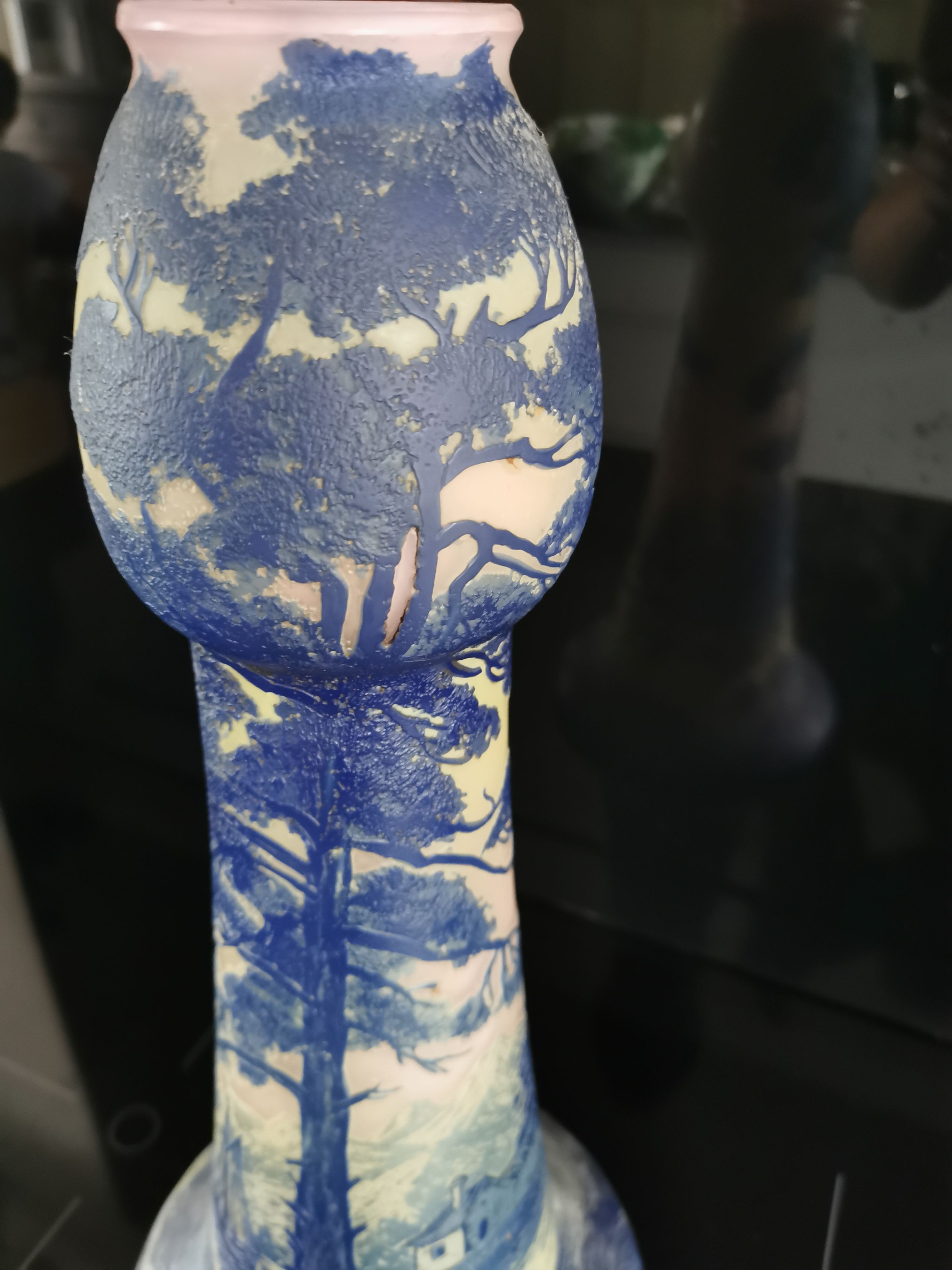 Vase en pâte de verre devez