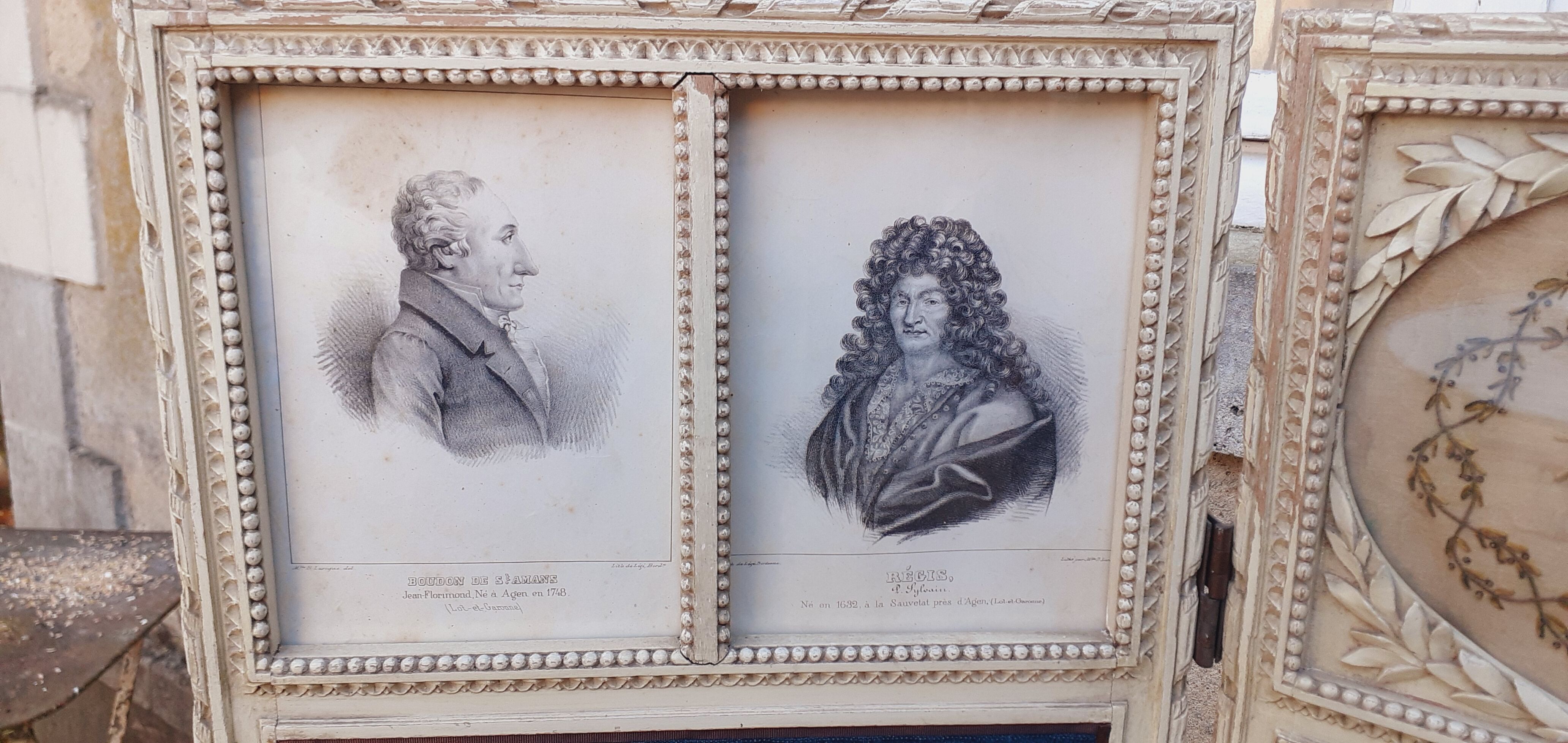 Paravent fin XIX ème de style Louis XVI