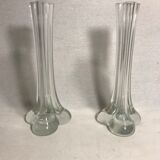 Paire anciens vases soliflore années 70