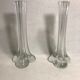 Pair old doilies glass vases 70s