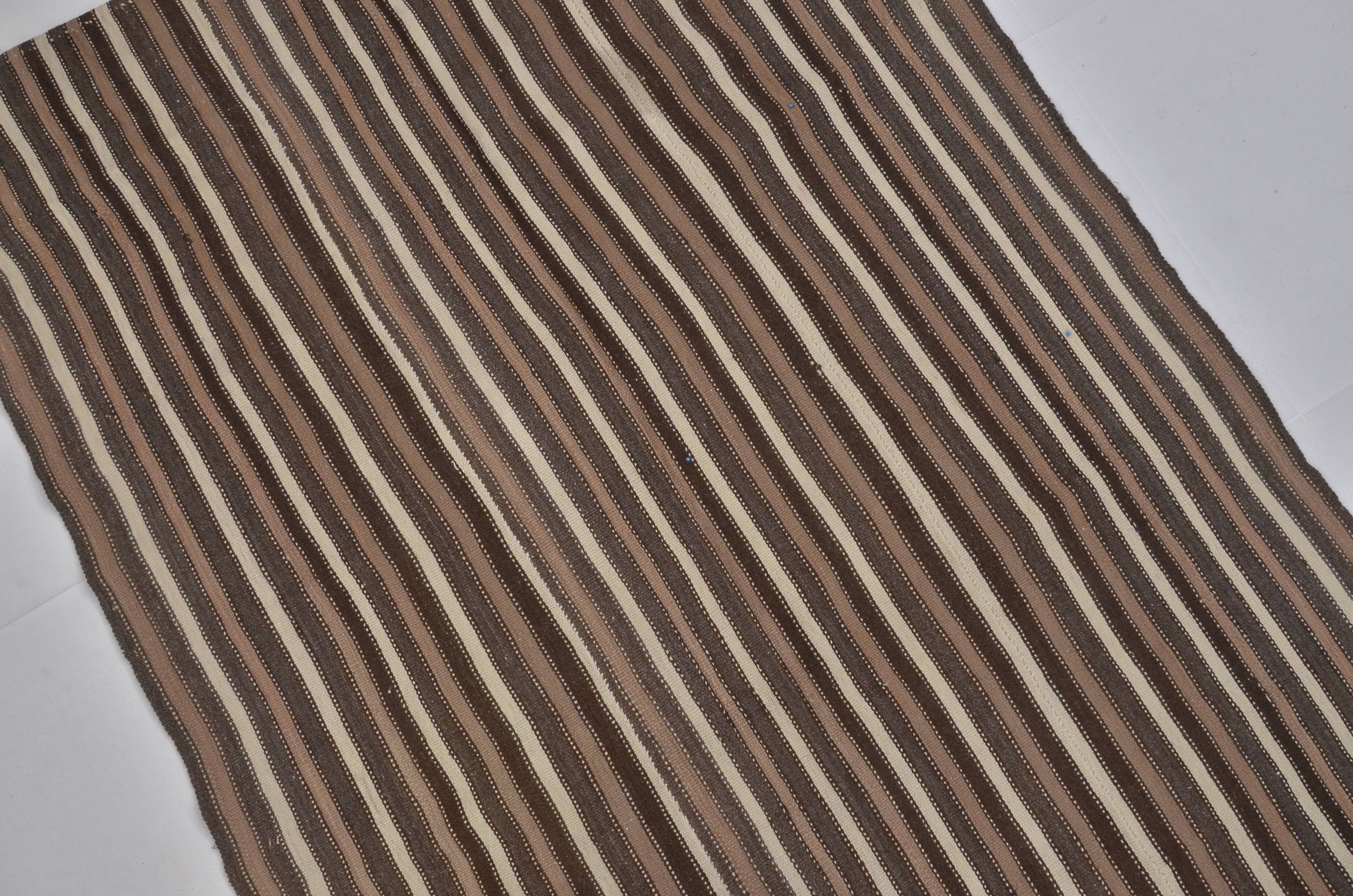 Neutral Stripe Handmade Kilim Rug sku 1676