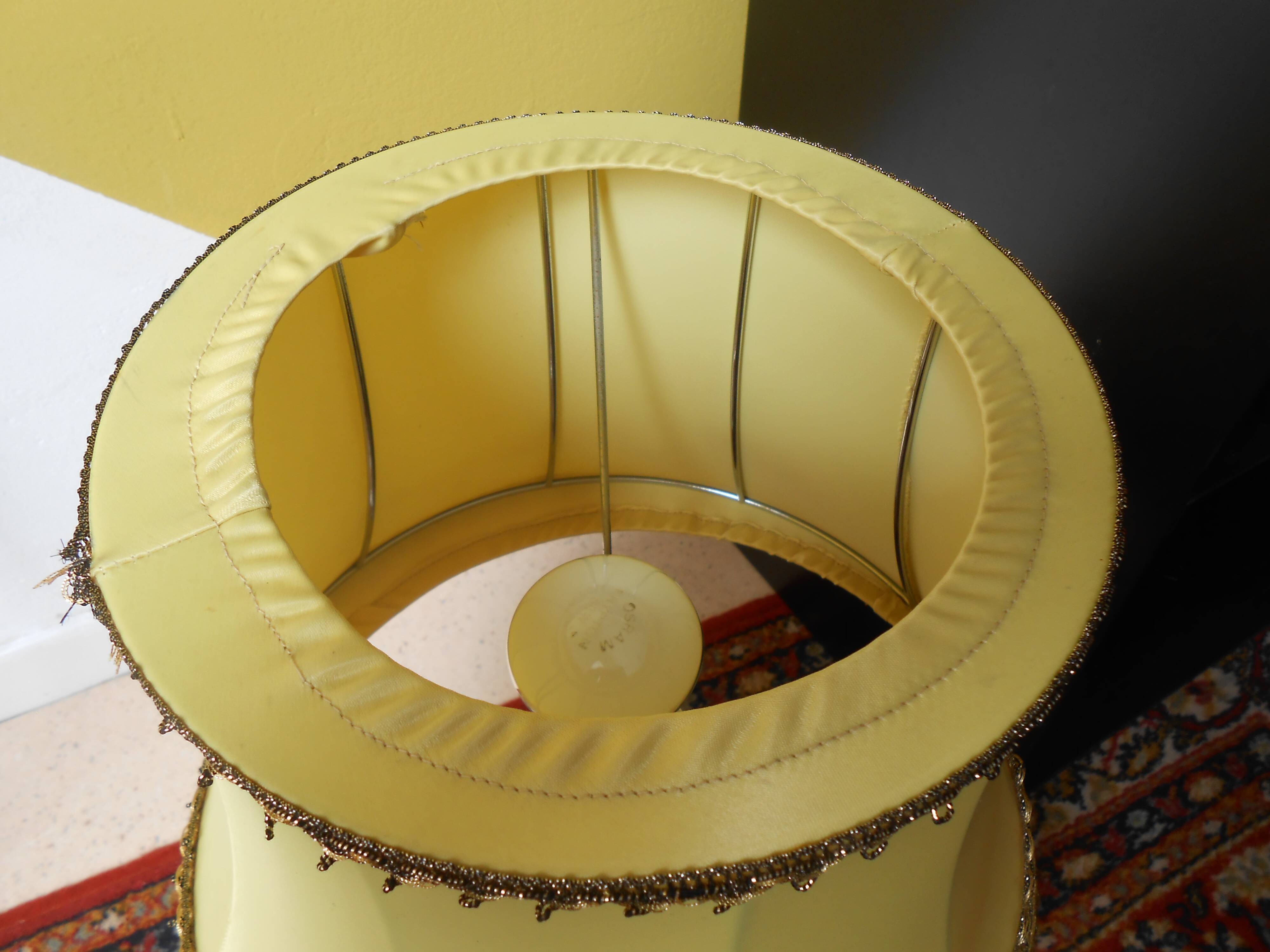 Alabaster lamp and gilt bronze, silk Lampshade