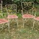 Perforated metal garden chairs and armchairs