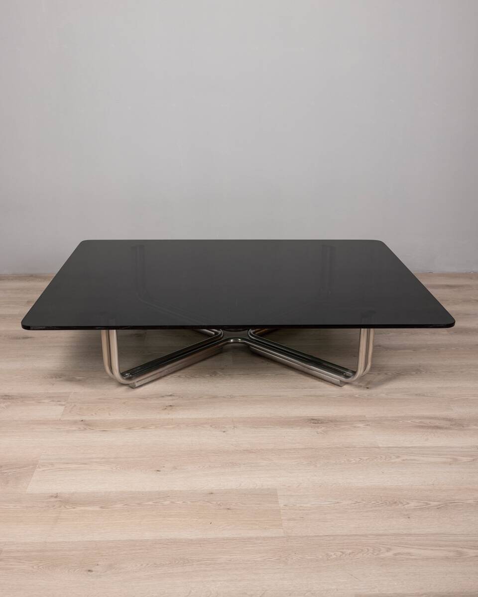 Table en verre vintage des années 60 mod. 784 design G.Frattini pour Cassina