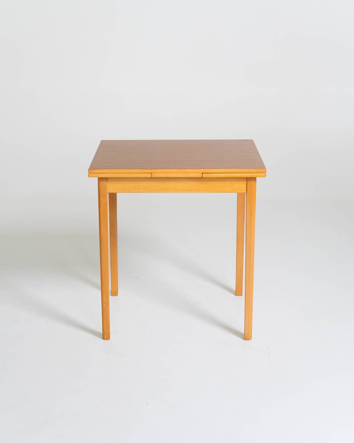 Extendable dining table in laminate and beech, Sweden, 1950s-60s