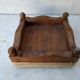 Small antique footrest stool lined canvas