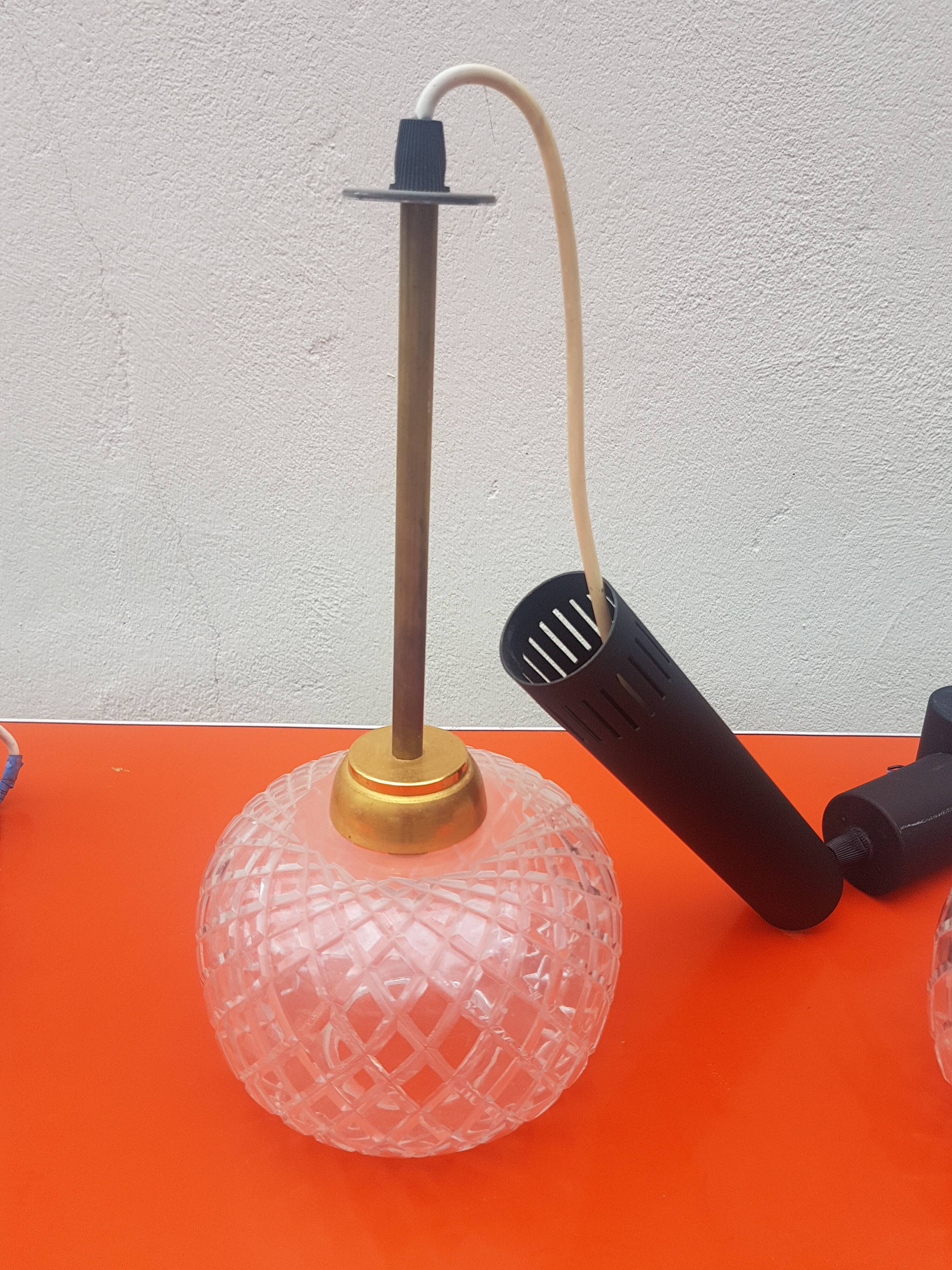 Set of 3 metal and glass suspensions