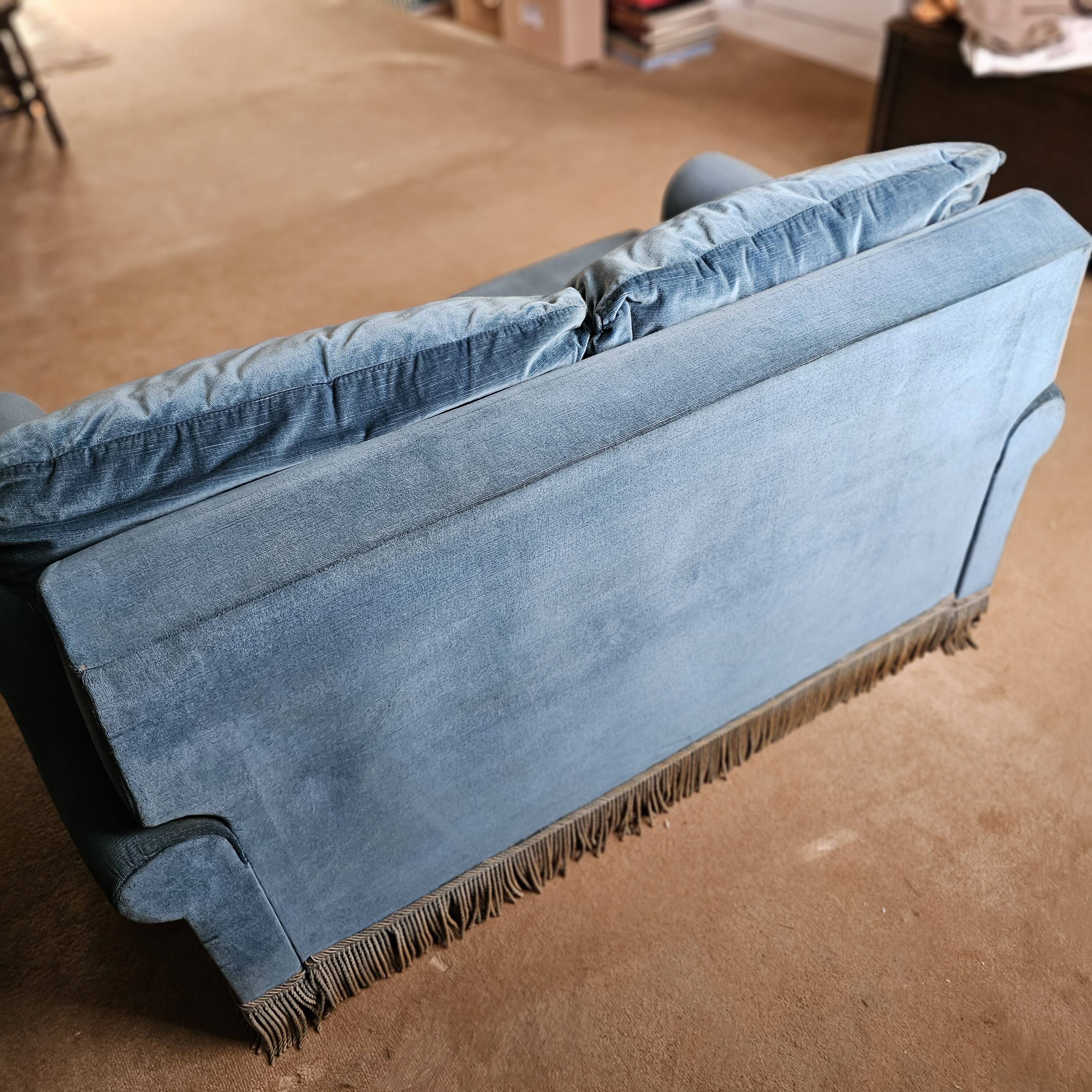 Turquoise blue velvet convertible sofa