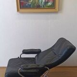 Scandinavian design leather armchair 70s