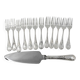Christofle Marly, cake service: 12 forks + serving cake knife.