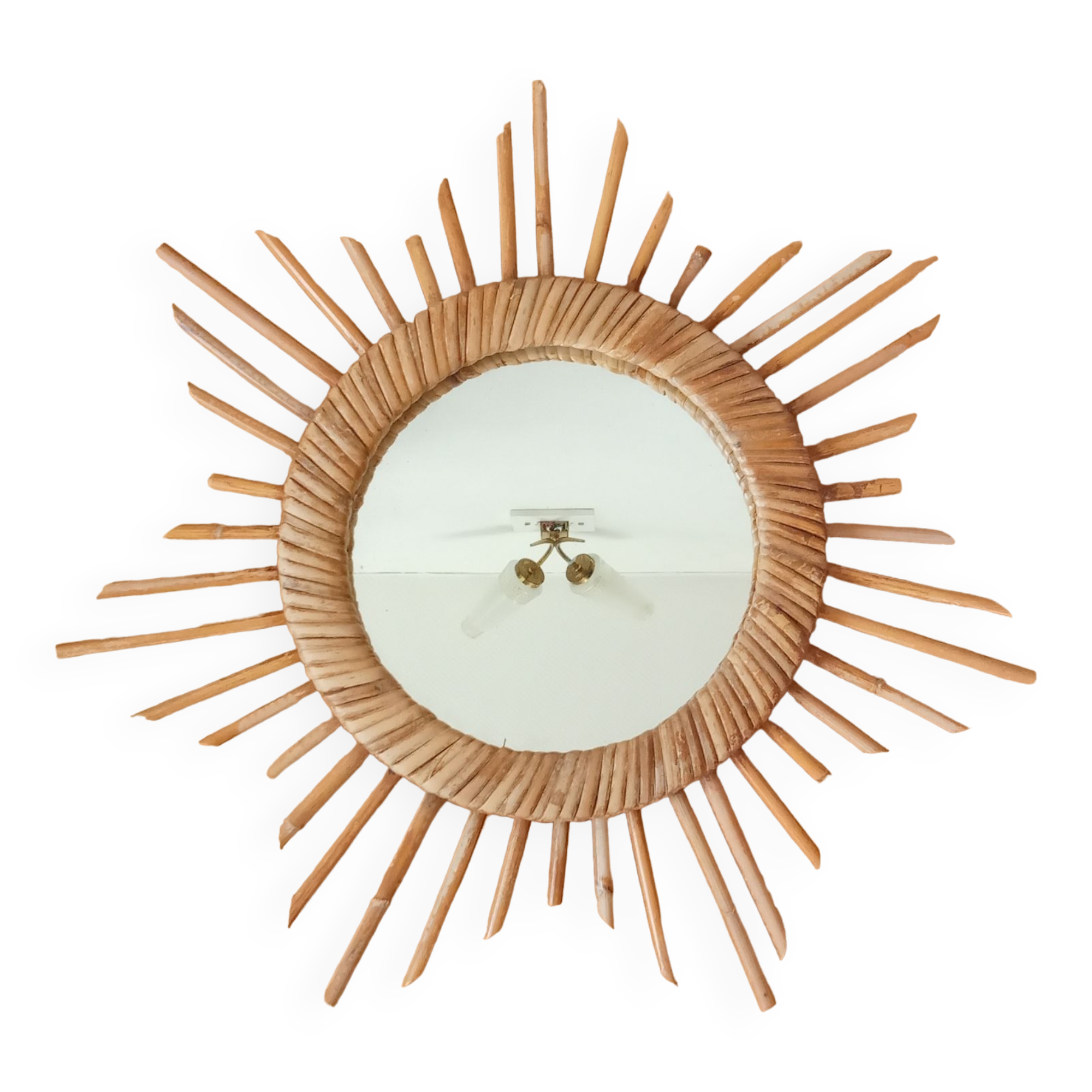 Rattan sun mirror