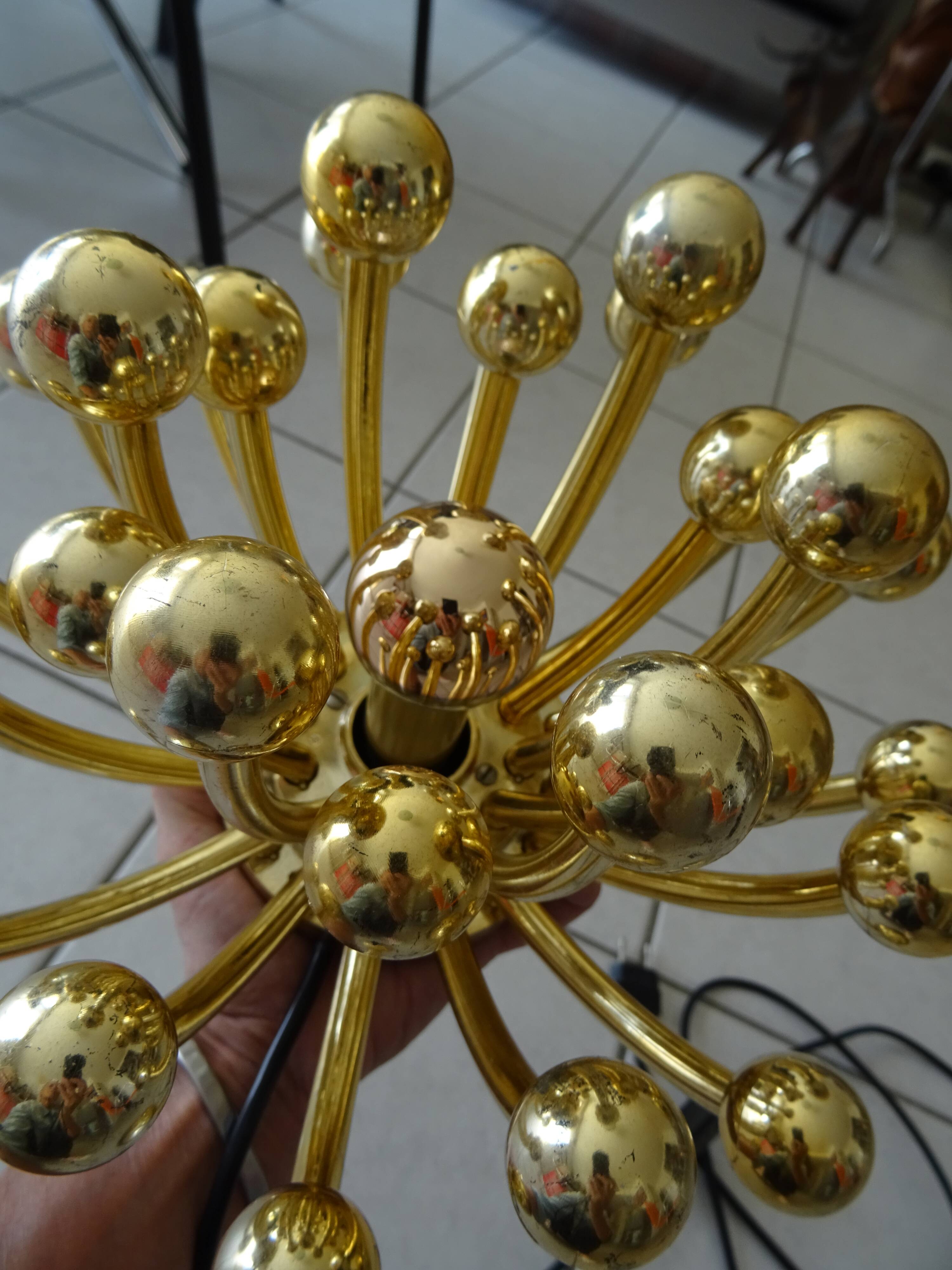 Pistillino gold wall lamp Studio Tetrarch Valenti design 70s