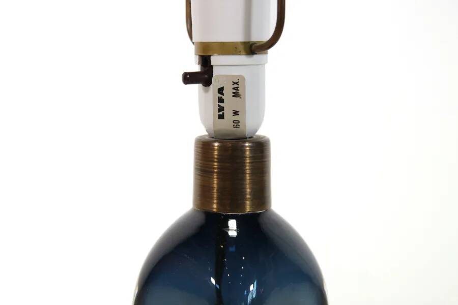 Blue crystal table lamp by Carl Fagerlund for Orrefors model RD1406