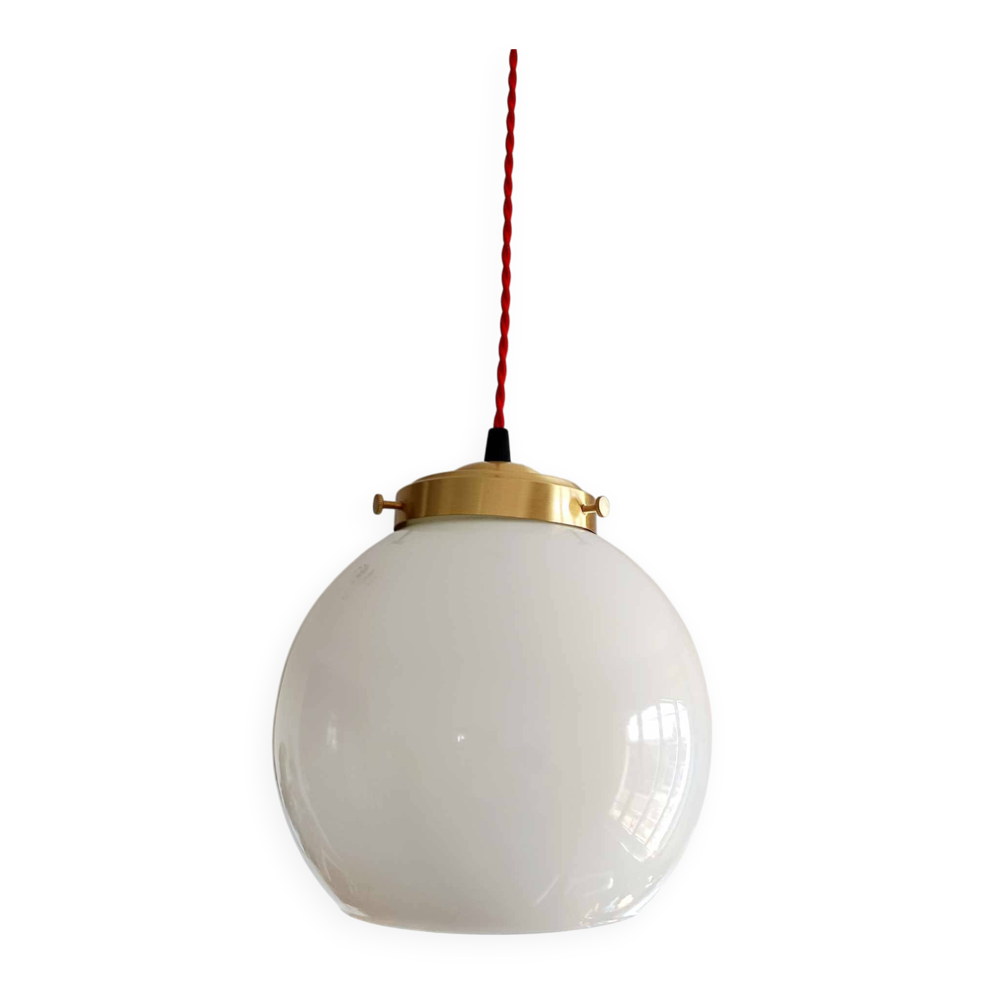 Suspension opaline vintage 1950