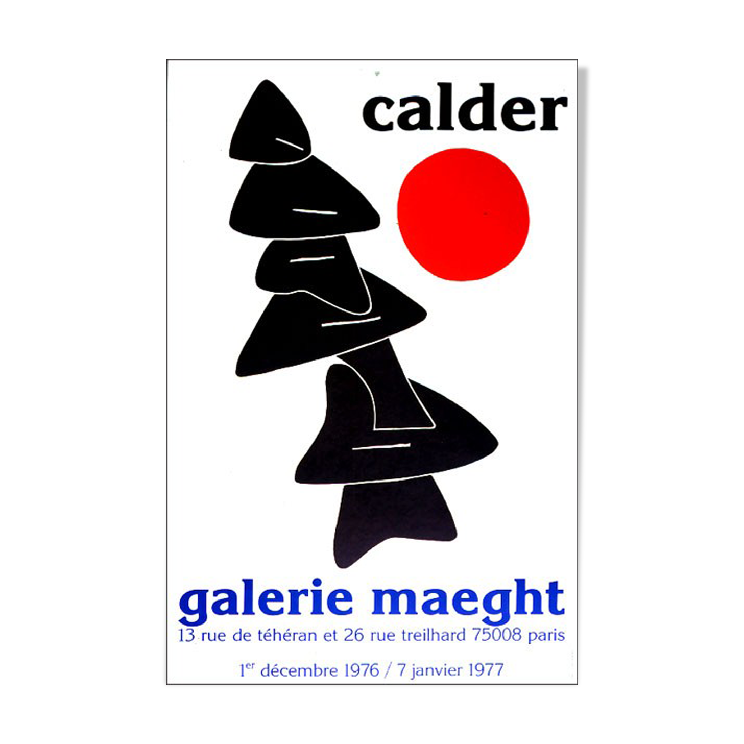 Exhibition poster in lithograph by Alexandre Calder, Galerie Maeght, 1976.