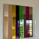 Andrea Lussoli — sculptural wall mirror in coloured glass, signed