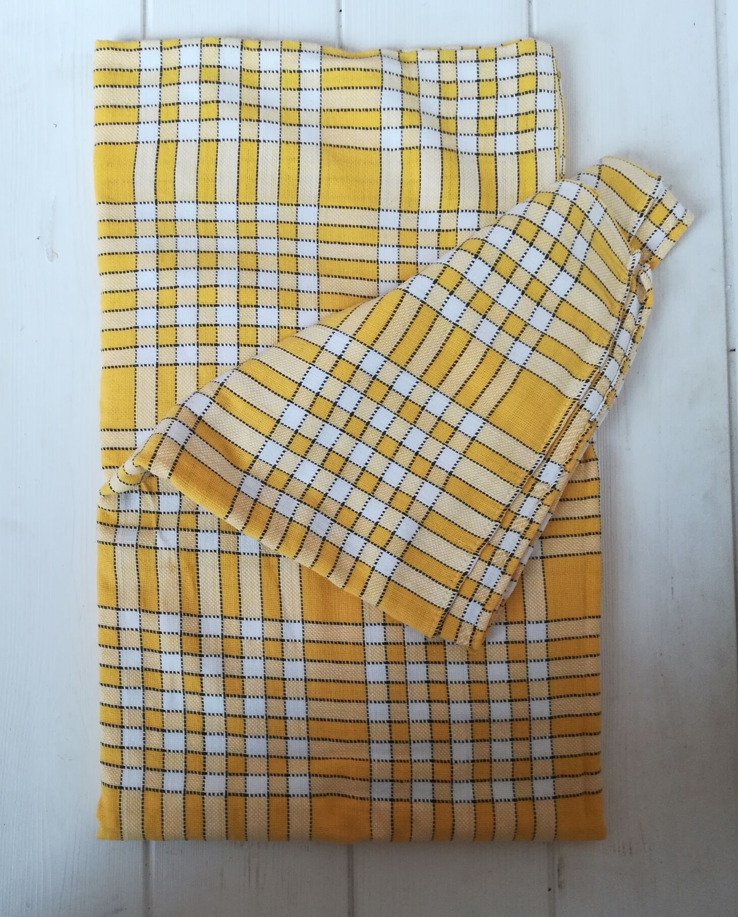 Vintage gingham tablecloth