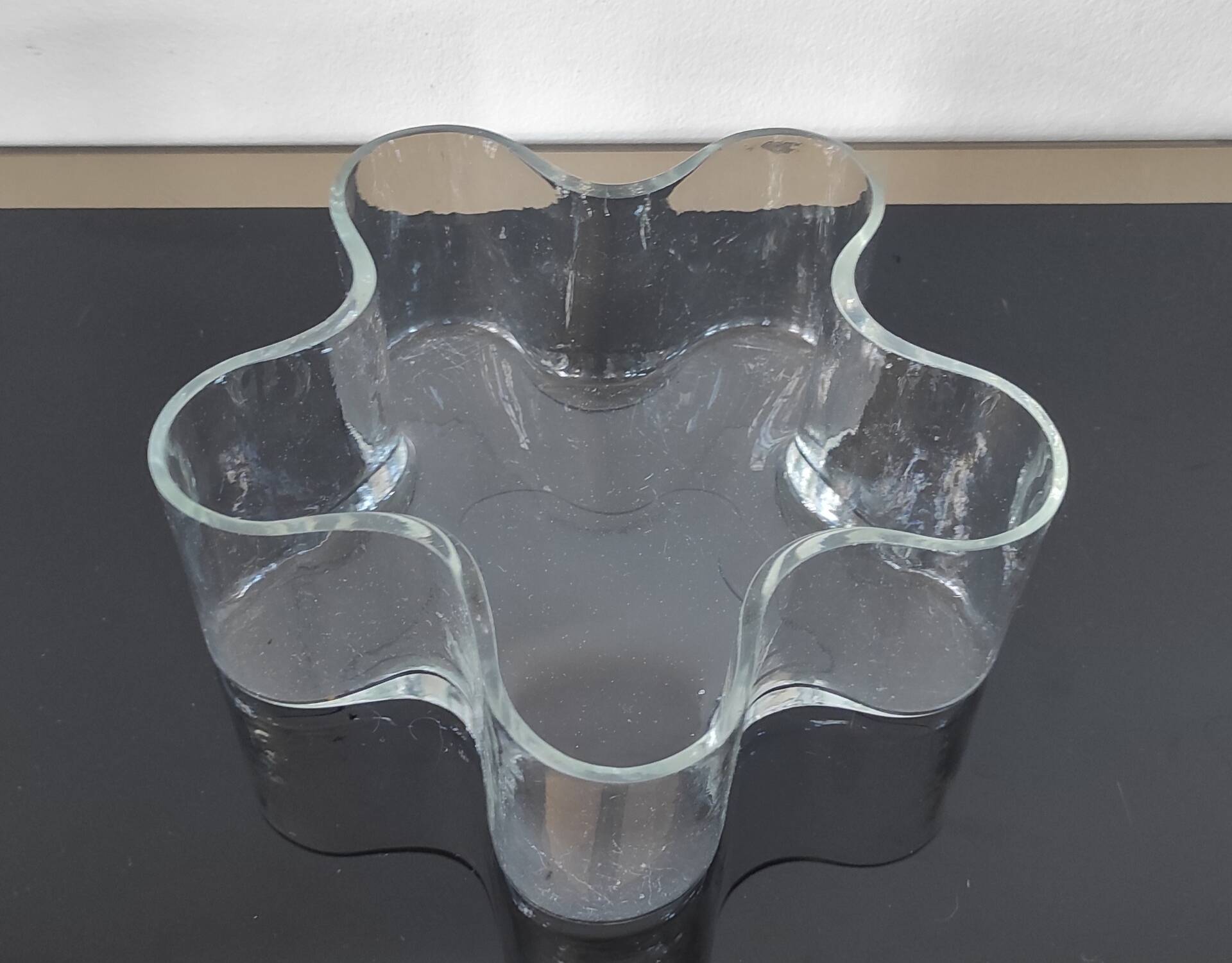 Grand vide-poche organique en verre transparent