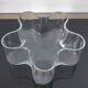 Grand vide-poche organique en verre transparent