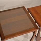 Nesting tables in teak and glass Gplan edition