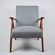 Vintage original armchair 60s, VAR edition, fully restored, poule fabric, stylish