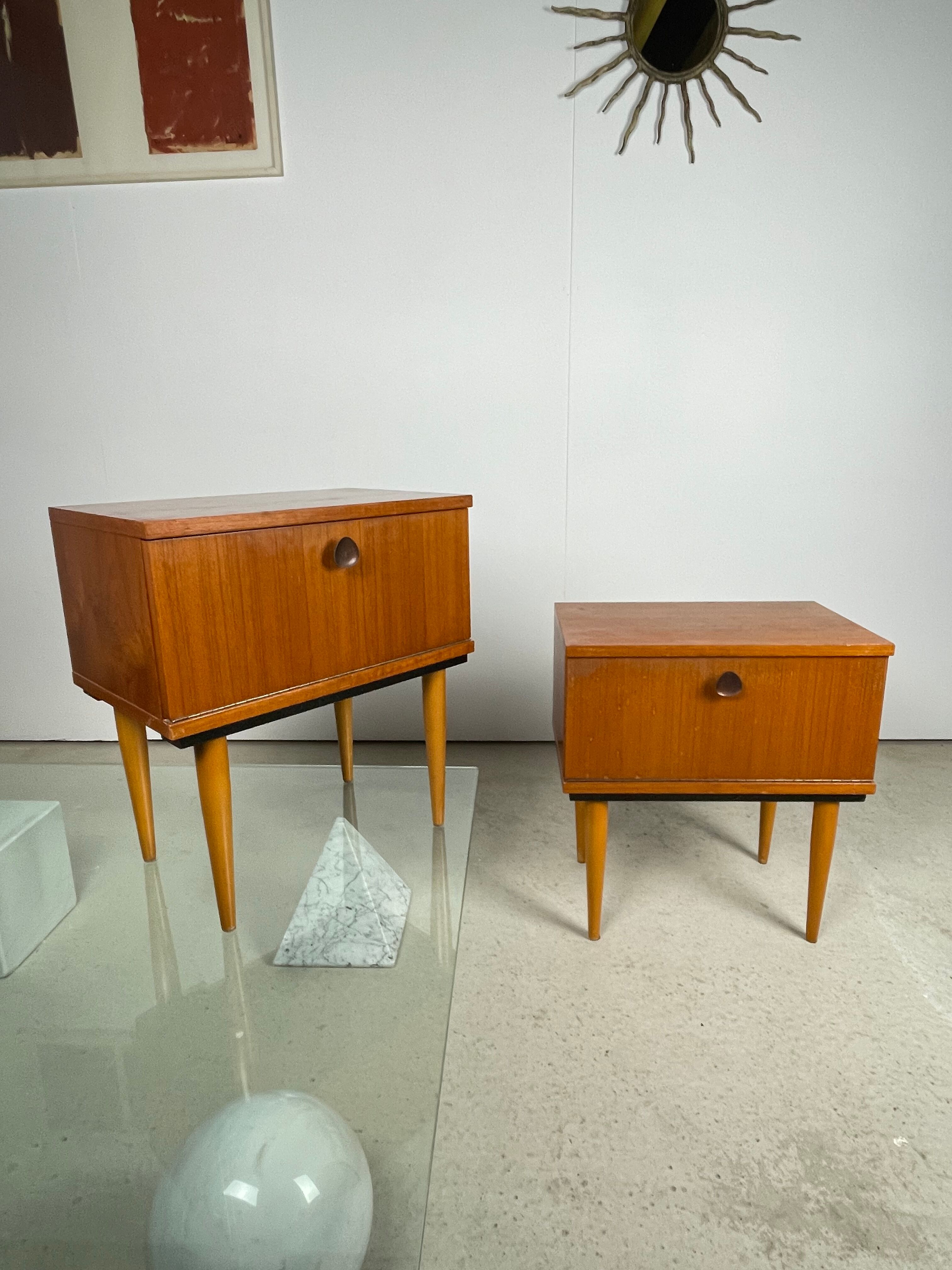 Pair of Scandinavian bedsides