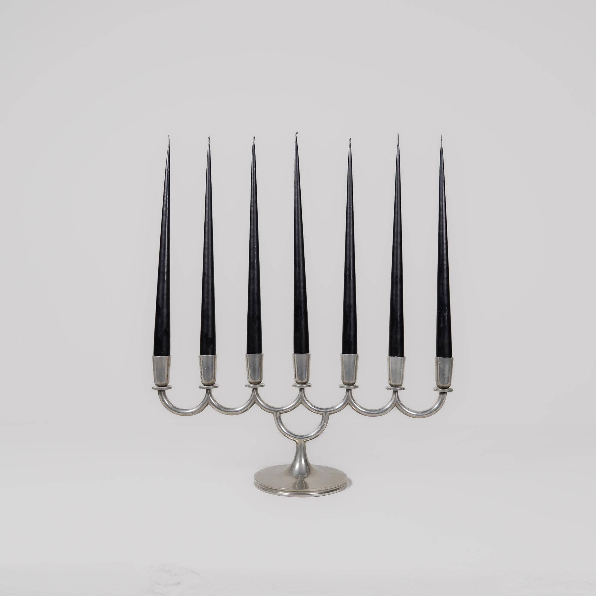 Art Deco chandelier in tin by Lars Holmström in Arvika, Sweden, 1931