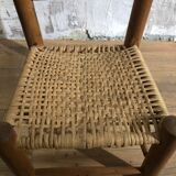 Small vintage children's chair - wood and rattan sluice