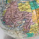 Vintage globe 1950 terrestrial Girard Barrère cream - 30 cm