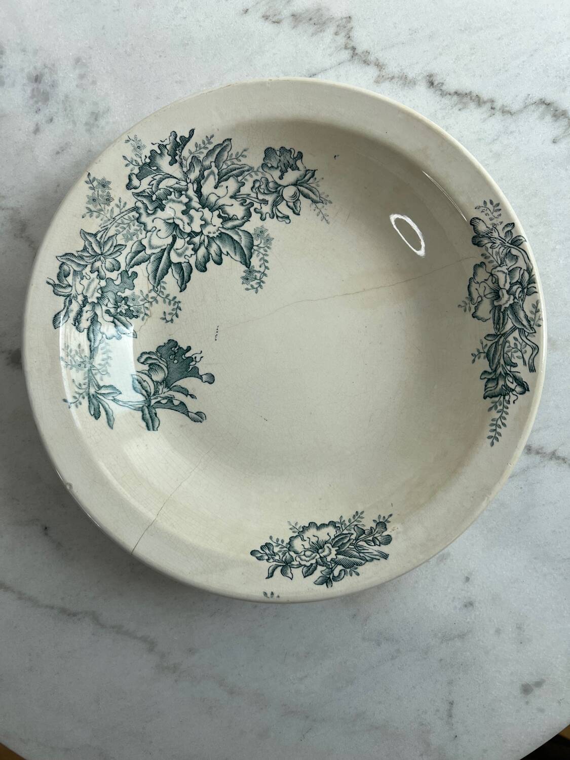 Large salad bowl with floral decoration Givor