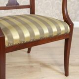 Set of Armchairs in Classicizing Forms in Striped Upholstery, 1990s