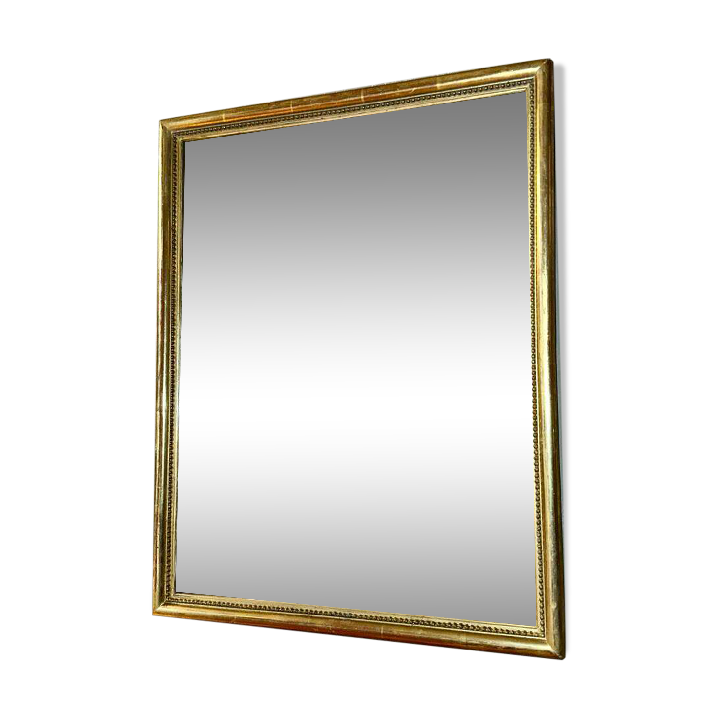 Antique beaded mirror with gold leaf