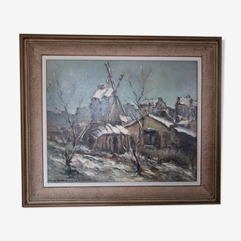 Painting on framed canvas by Louis Lemonnier