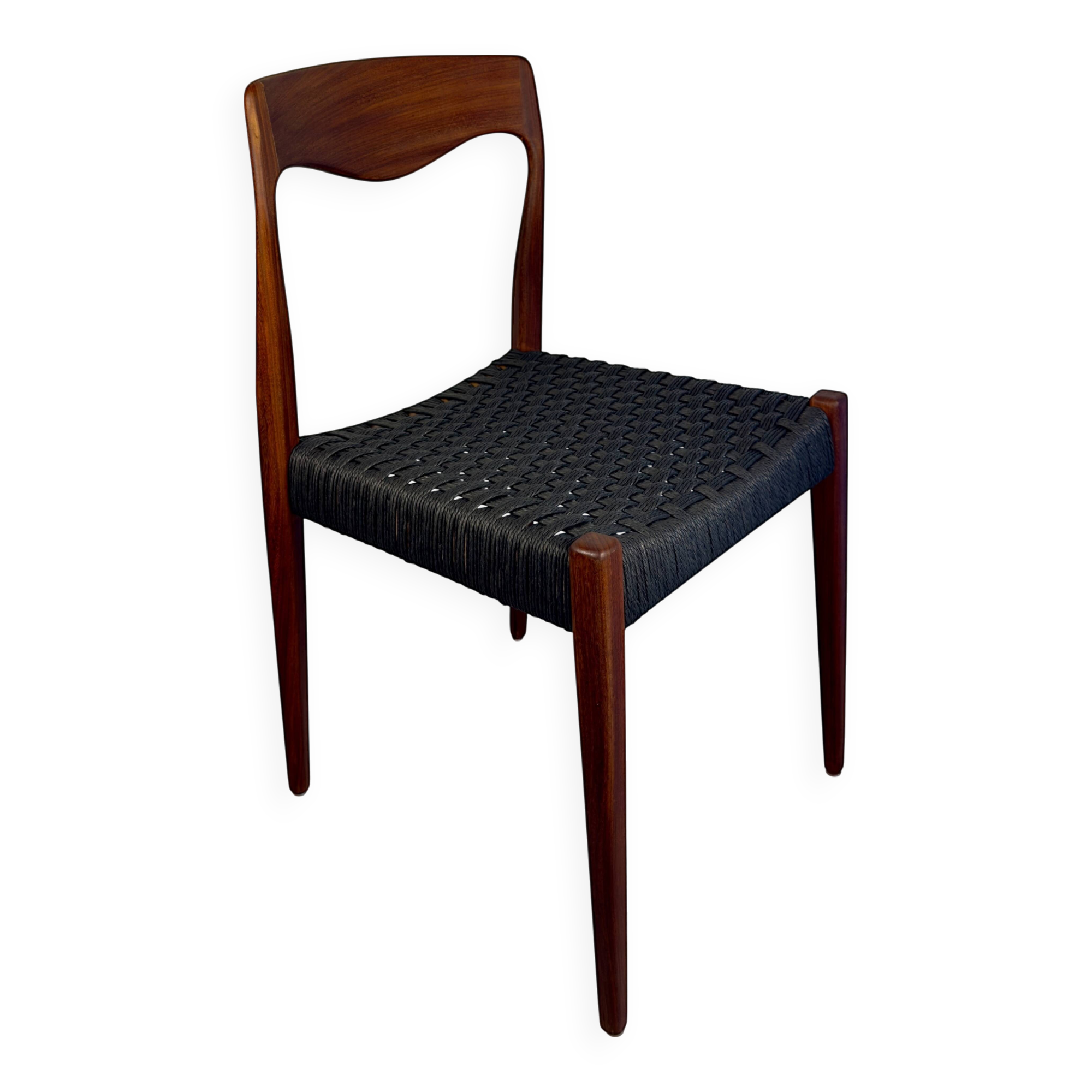 Dining Chair – Teak & Black Danish Cord,  1960