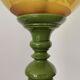 Mid-century italian yellow & green wood and glass table lamp