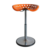 Tabouret Mirima des années 70 orange