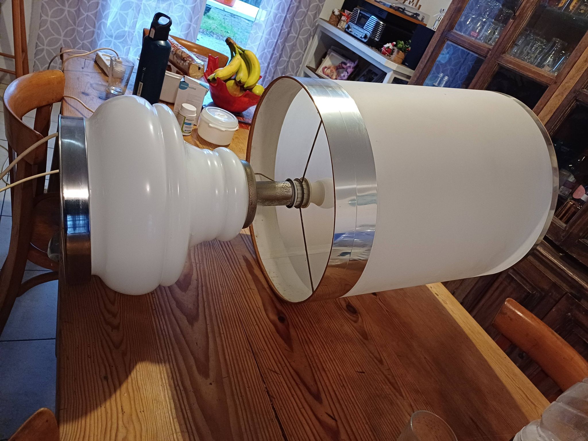 Vintage 1970s White Opaline Lamp