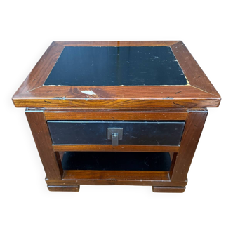 Table de chevet en bois massif artisanal