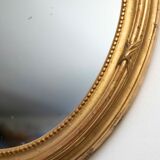 Old mirror gilded with leaf and signed - 41x34cm