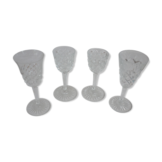 Set of 4 baccarat crystal foot glasses