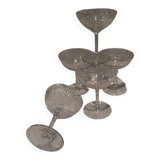5 Baccarat crystal champagne glasses, Nancy model, before 1936