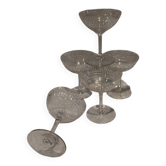 5 coupes à champagne en cristal Baccarat modèle Nancy