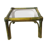 Green rattan coffee table