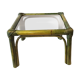 Green rattan coffee table