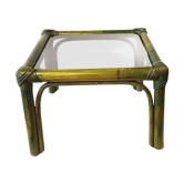 Green rattan coffee table