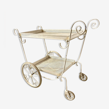 White perforated metal trolley