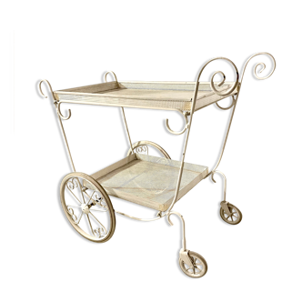 White perforated metal trolley