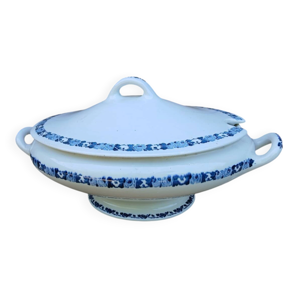 Soupière ancienne Villeroy & Boch - décor fleurs bleues